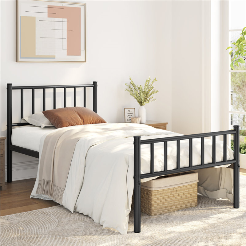 Wade Logan® Birmati Minimalist Bed Frame with Headboard and Footboard ...